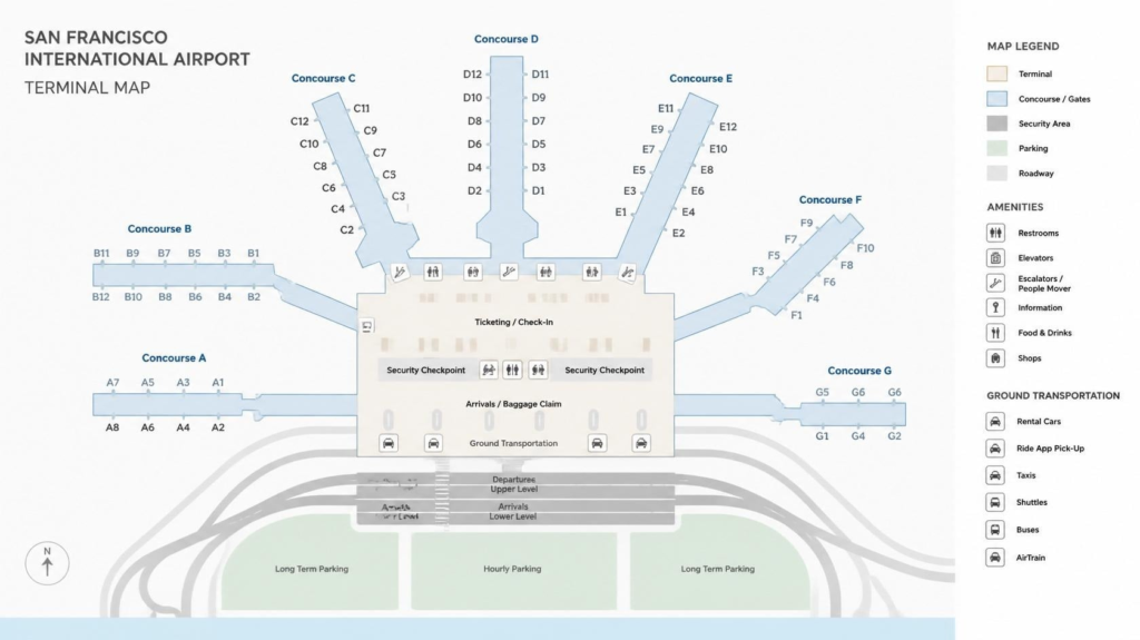 San Francisco International Airport (SFO) Map