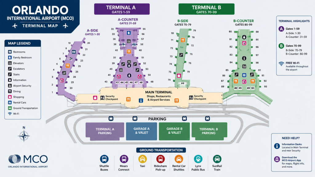 Orlando International Airport (MCO) Map